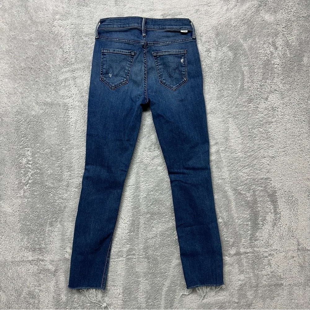 Mother The Dazzler Ankle Fray Mid Rise Distressed Jeans Size 25 Weekend Warrior - Picture 2 of 12